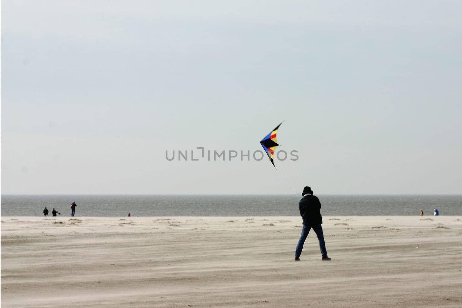 Man with stunt kite