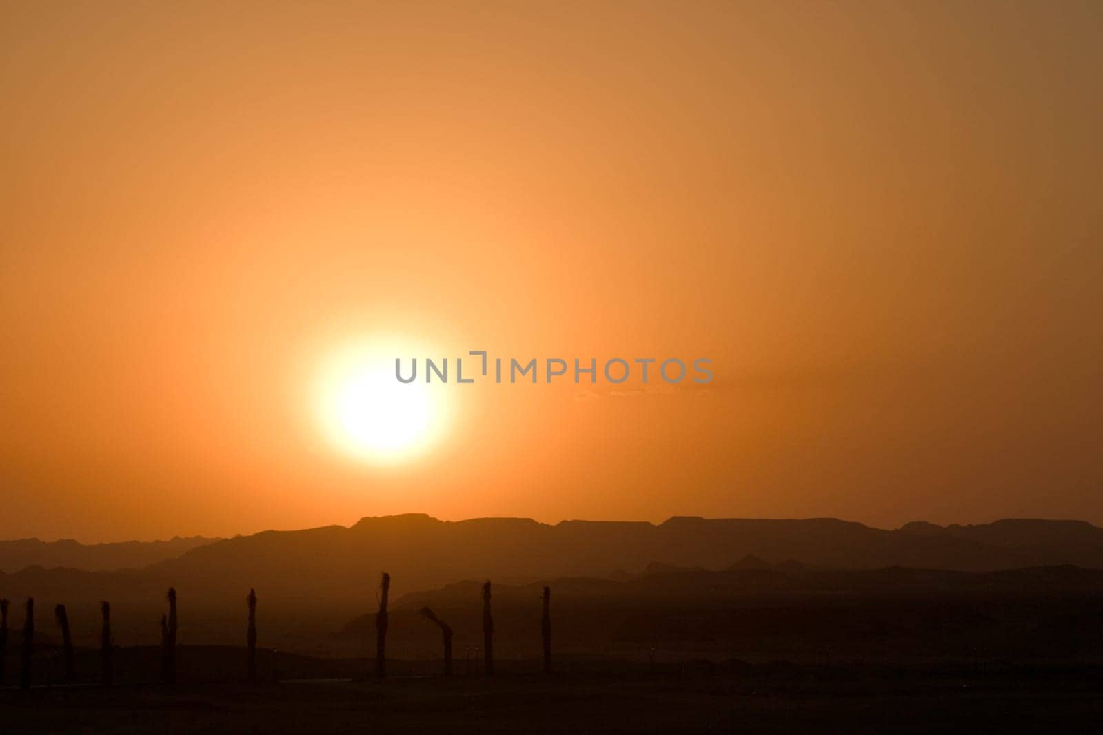 Sunset over the desert