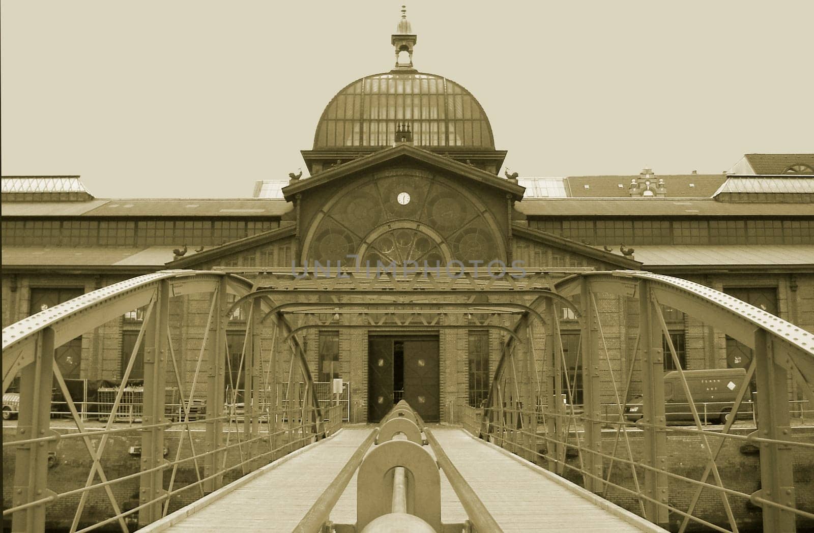 Ancient and still beautiful. The fish auction hall at the fish market in Hamburg.
