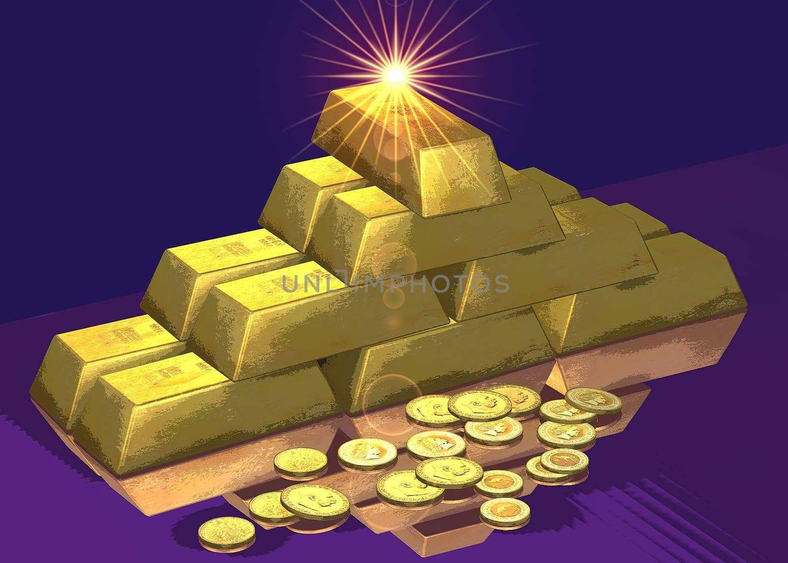 Stylized gold bars