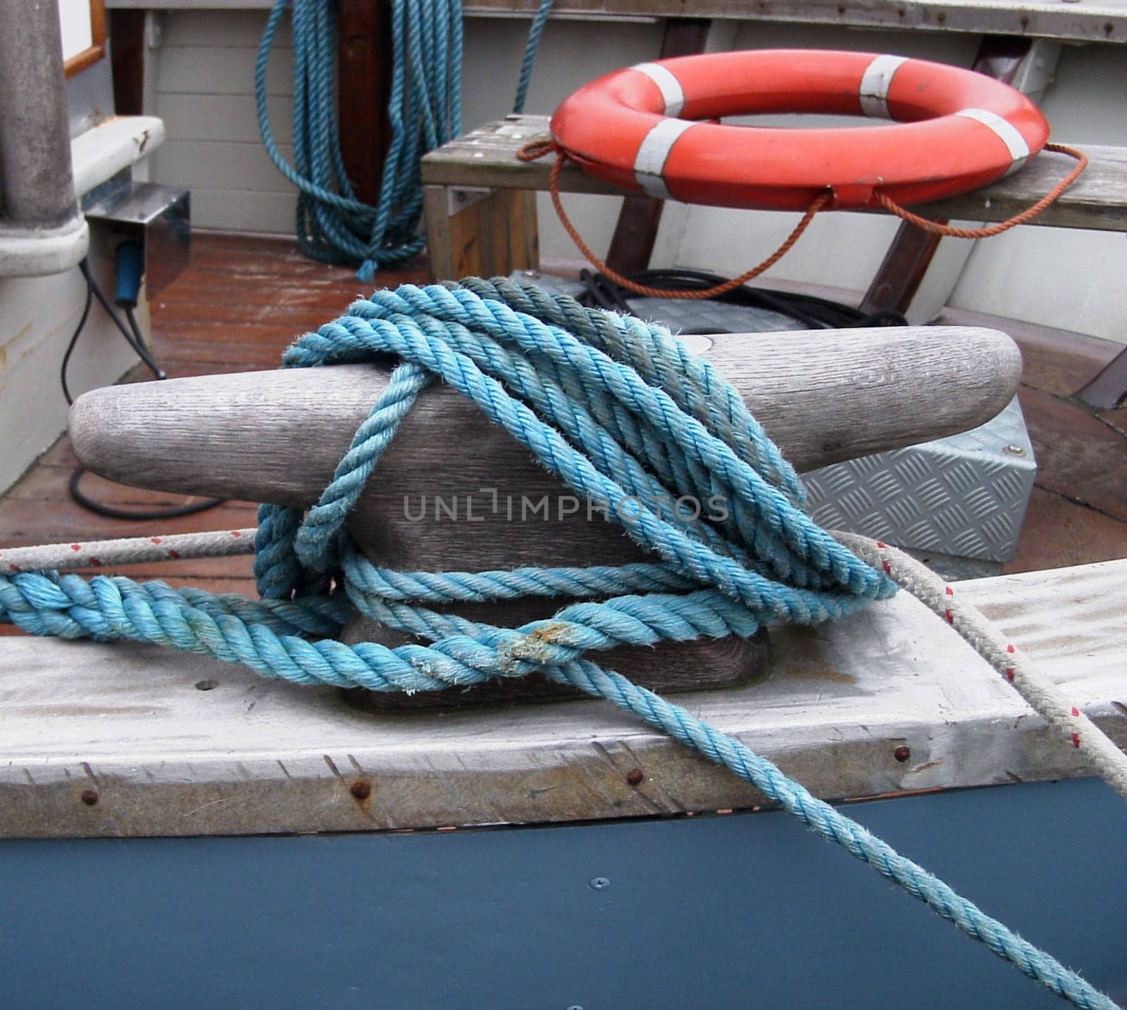 Clamp on a fishing boat,used to cover the mooring lines.