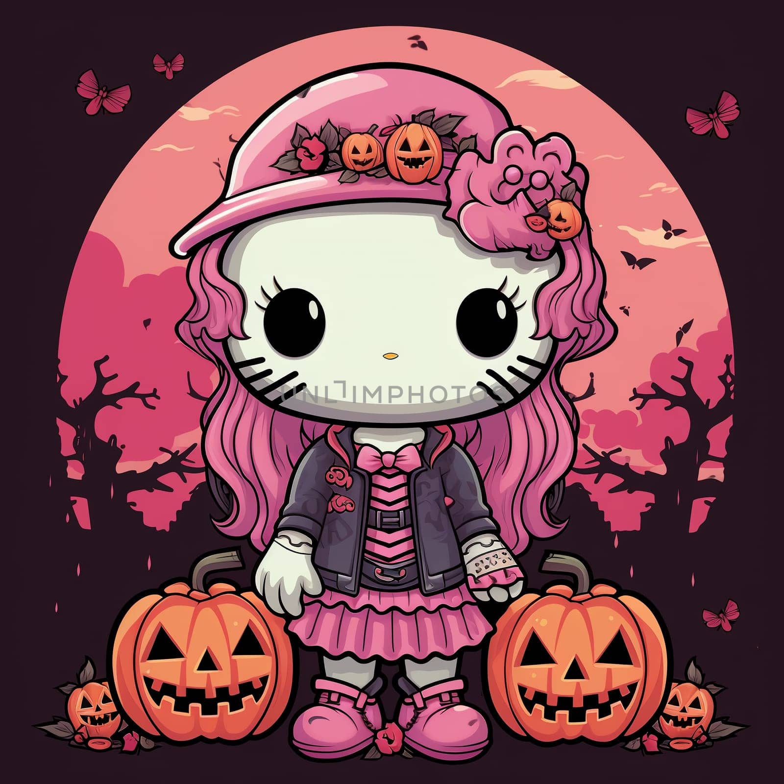 Halloween Spooky Hello Kitty. AI Generated. by AndreyKENO