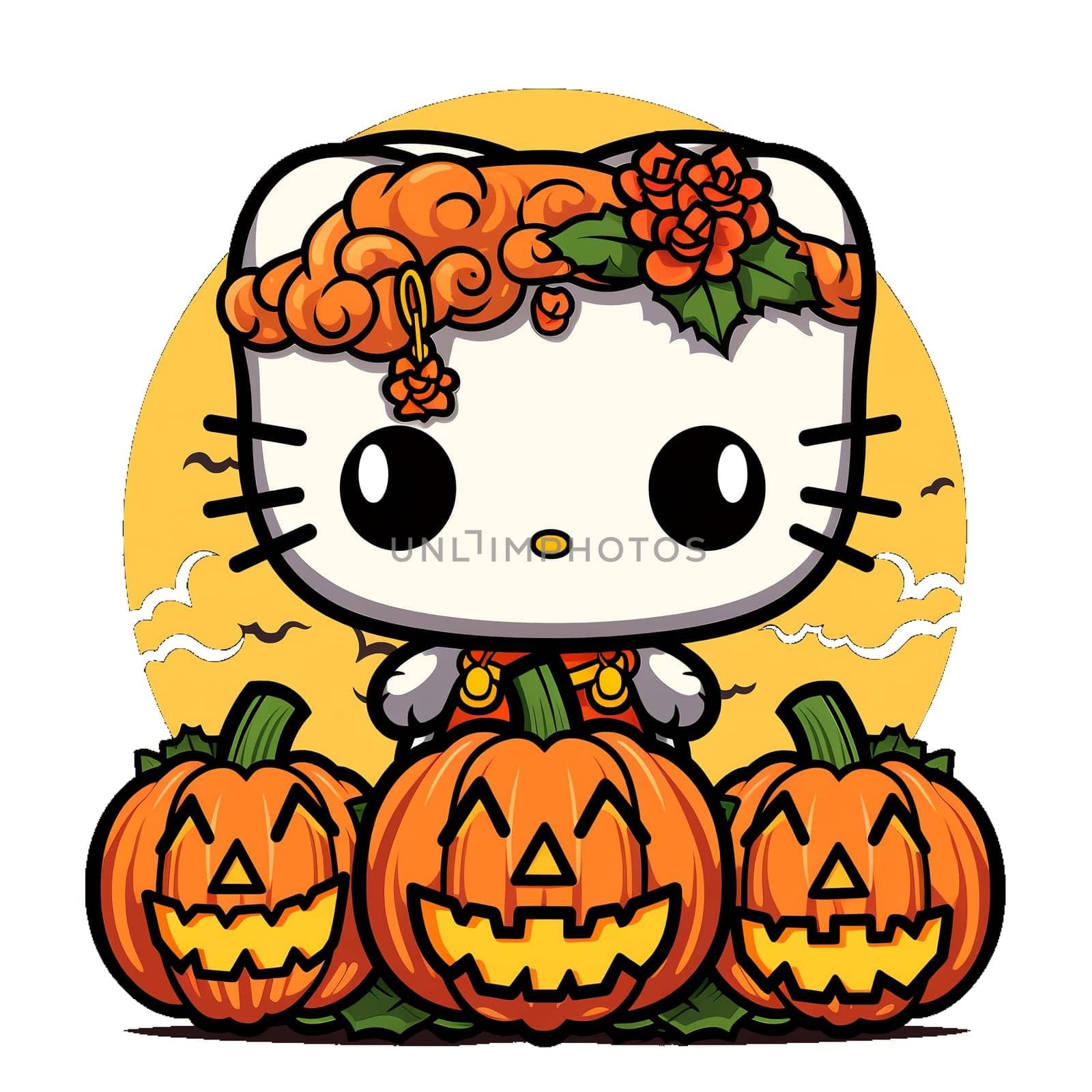 Halloween Spooky Hello Kitty. AI Generated. by AndreyKENO