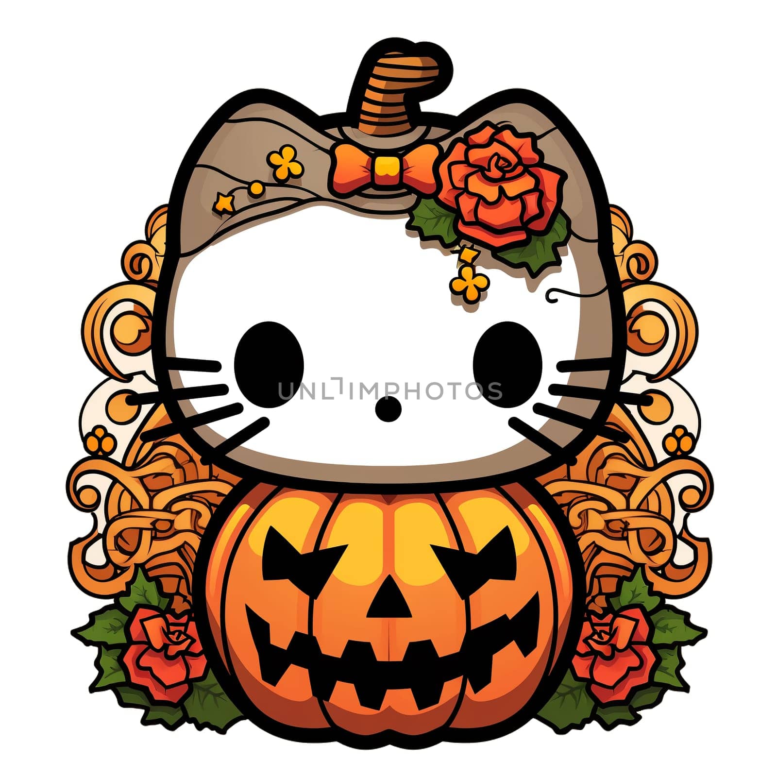 Halloween Spooky Hello Kitty. AI Generated. by AndreyKENO