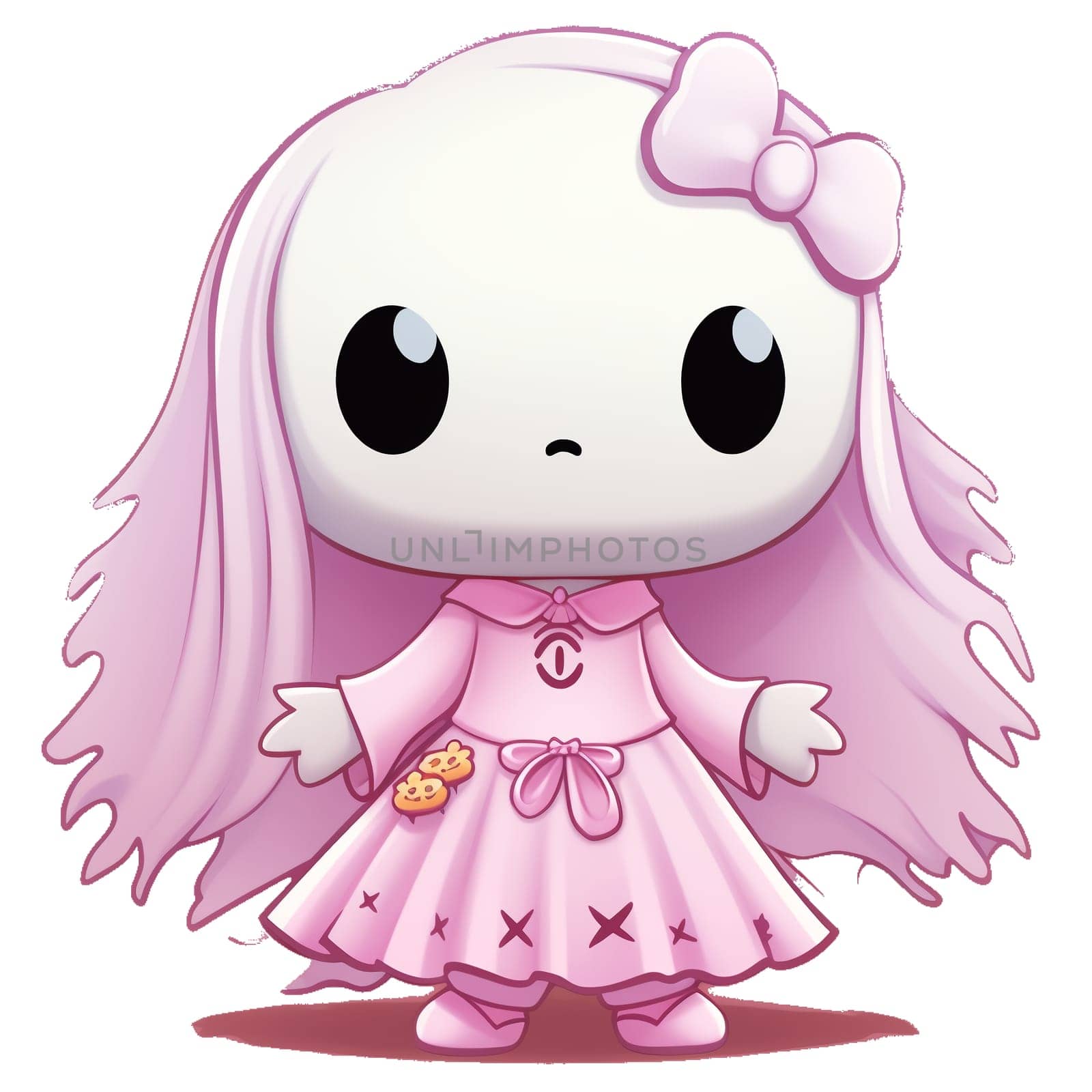 Halloween Spooky Hello Kitty. Cute Hello Kitty Kawaii. AI Generated.