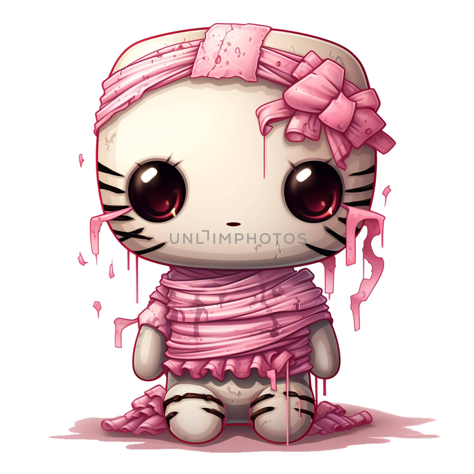 Halloween Spooky Hello Kitty. Cute Hello Kitty Kawaii. AI Generated.