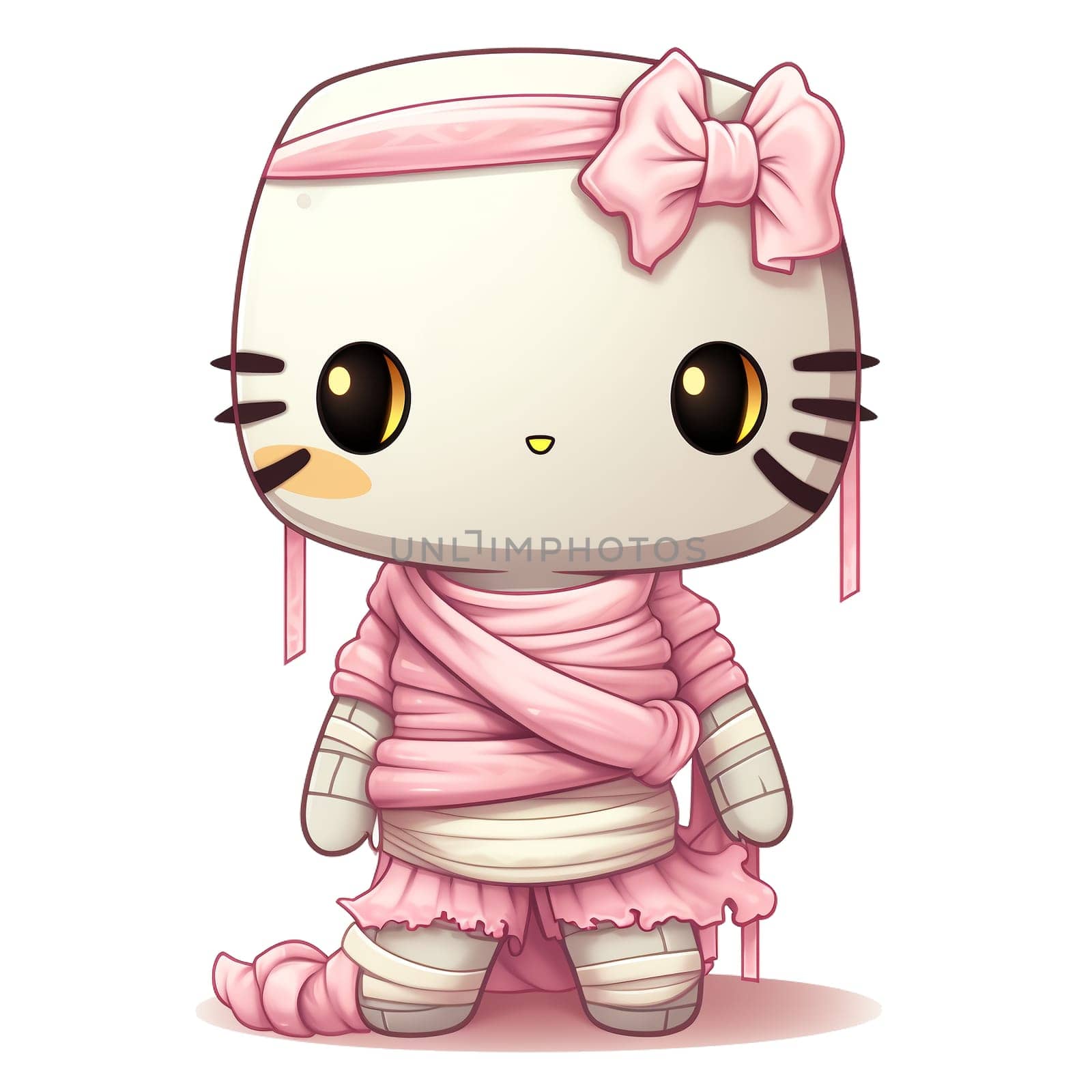 Halloween Spooky Hello Kitty. Cute Hello Kitty Kawaii. AI Generated.