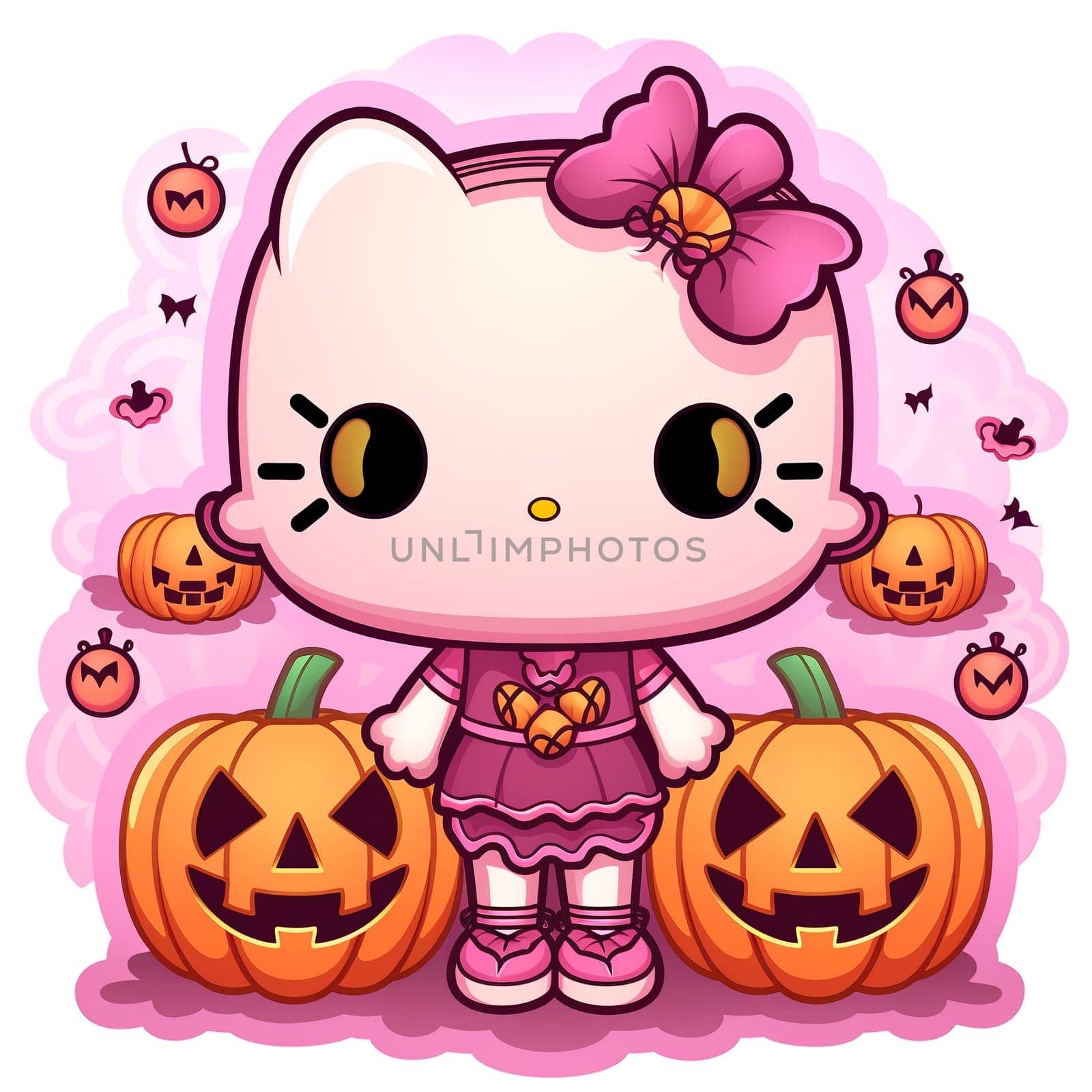 Halloween Spooky Hello Kitty. AI Generated. by AndreyKENO