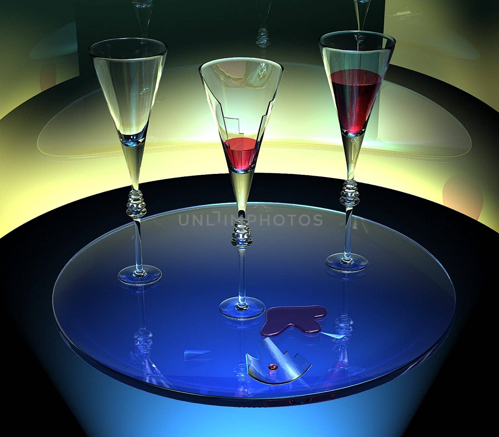 3 wine glasses