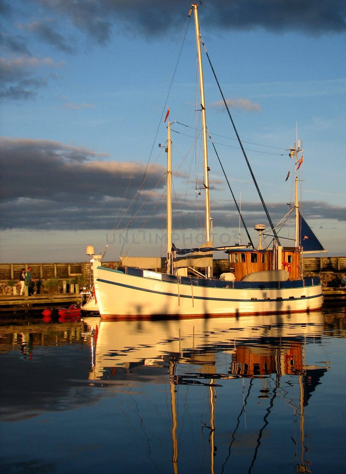 In the port of Grena,Denmark.  Evening mood after a nice sunny sailing trip.