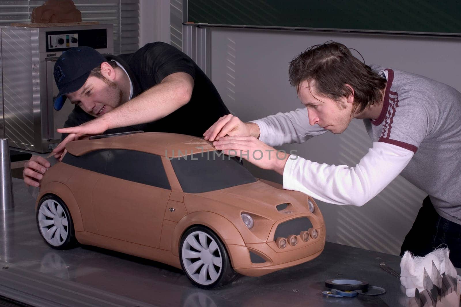 1:4 model of a mini made of industrial plastelin,facelift Study of the students of the State Technical School for Porcelain and Industrial Mold Design