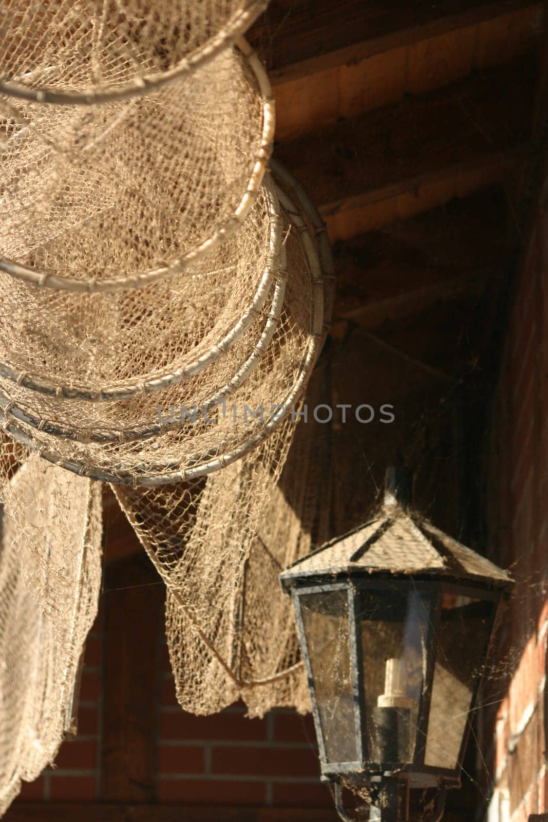 To the ocknene suspended eel trap on a house wall in Steinhude on the Steinhuder Meer