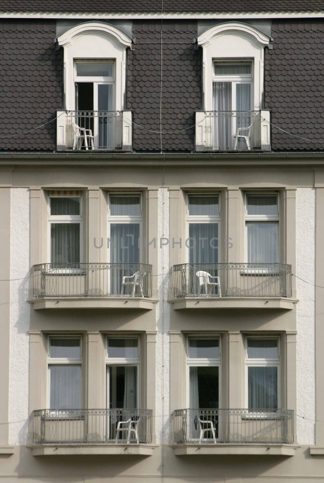 Detail of the spa park façade of the Kurhaus Bad Pyrmont (today Steigenberger Hotel)