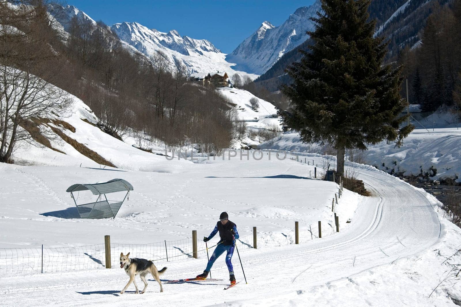 Cross-country skiing in the Lötschental Switzerland