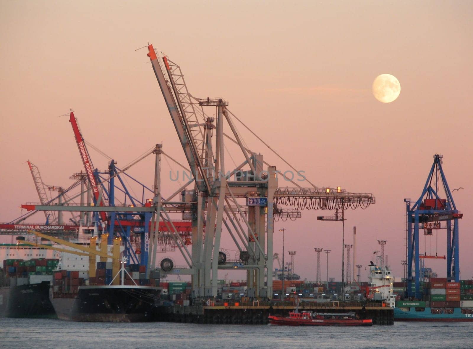 Full moon over the harbor 2