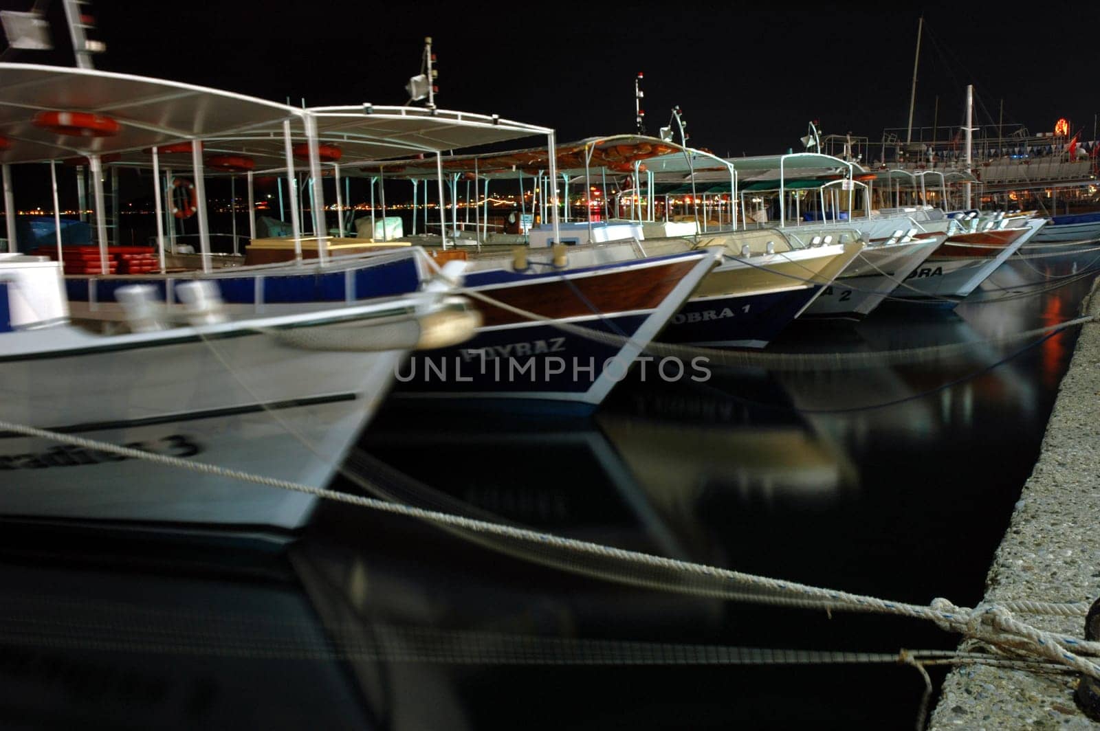 Boats at night