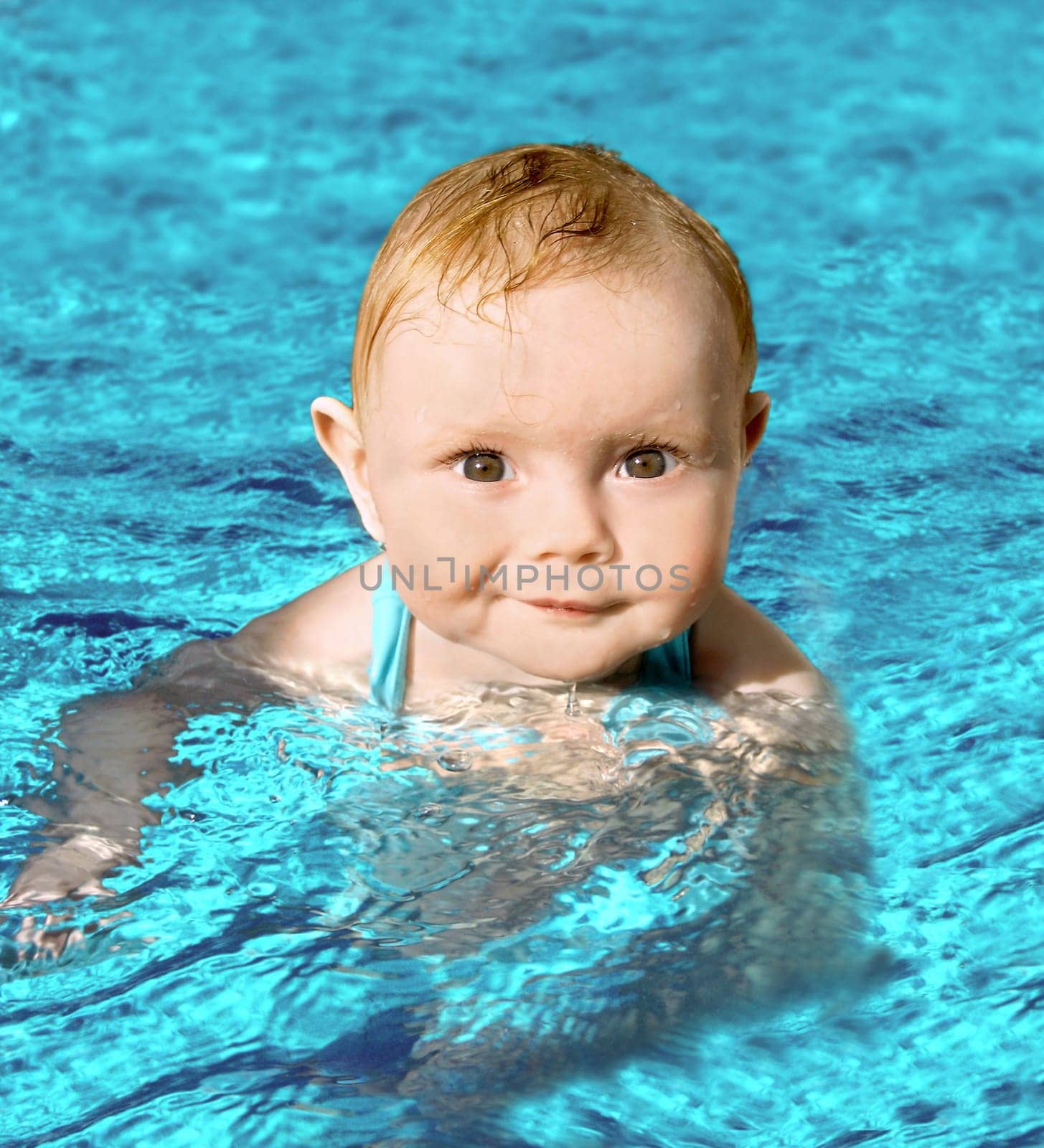 Baby swimming is fun