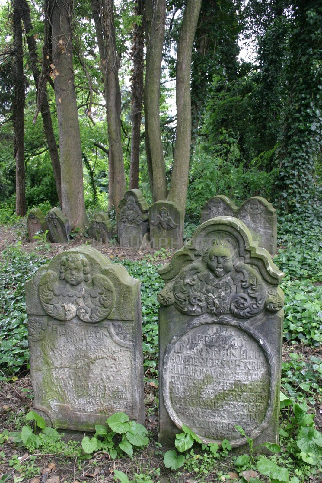 Dilapidated gravestones