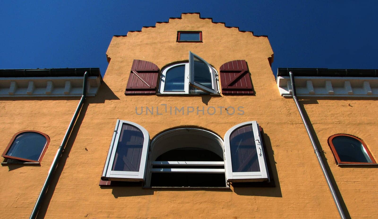 Another perspective: "Pakhuset"",a warehouse converted into a restaurant and hotel at the museum harbour in Svendborg / Funen Island / Denmark"