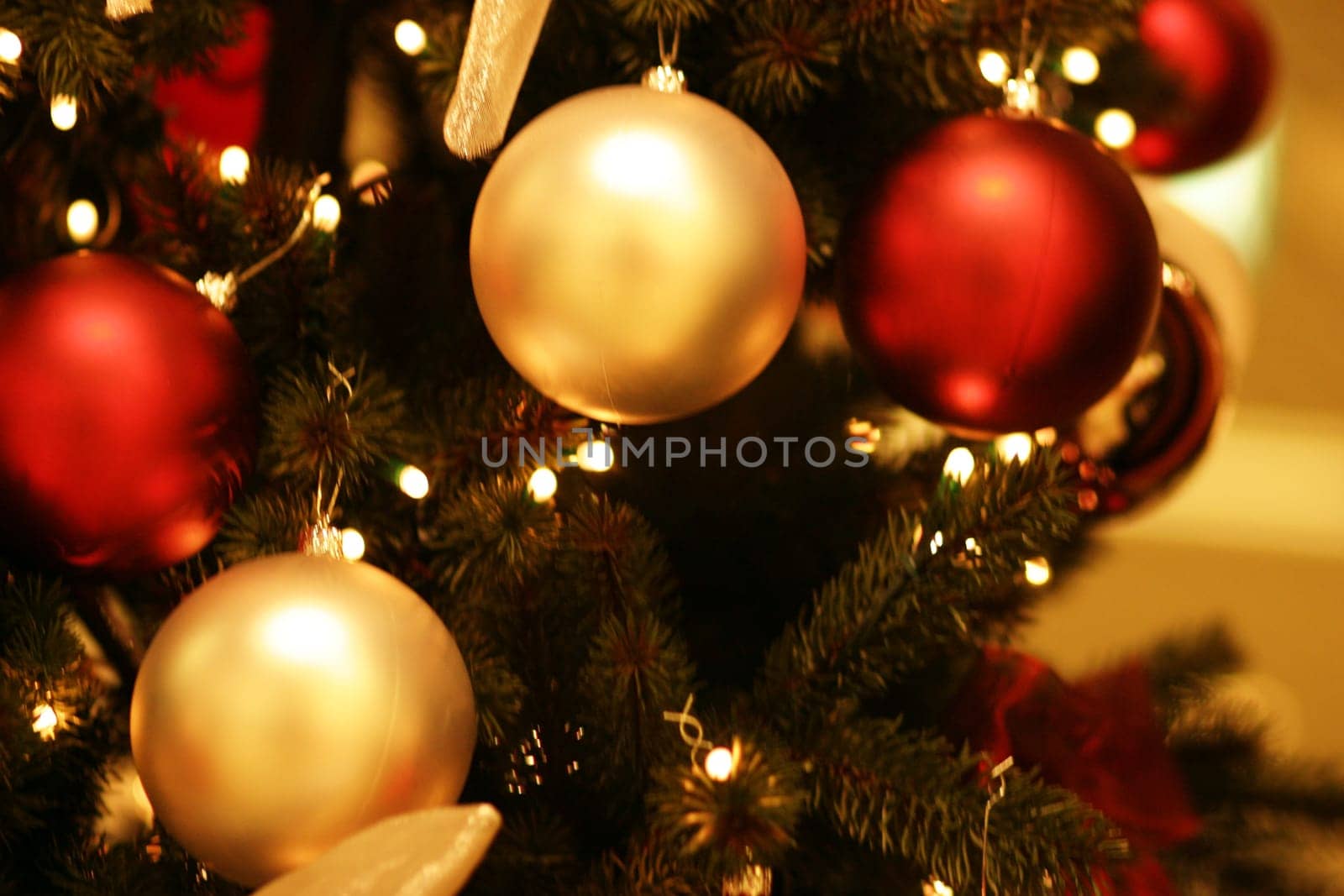 Christmas baubles on the Christmas tree