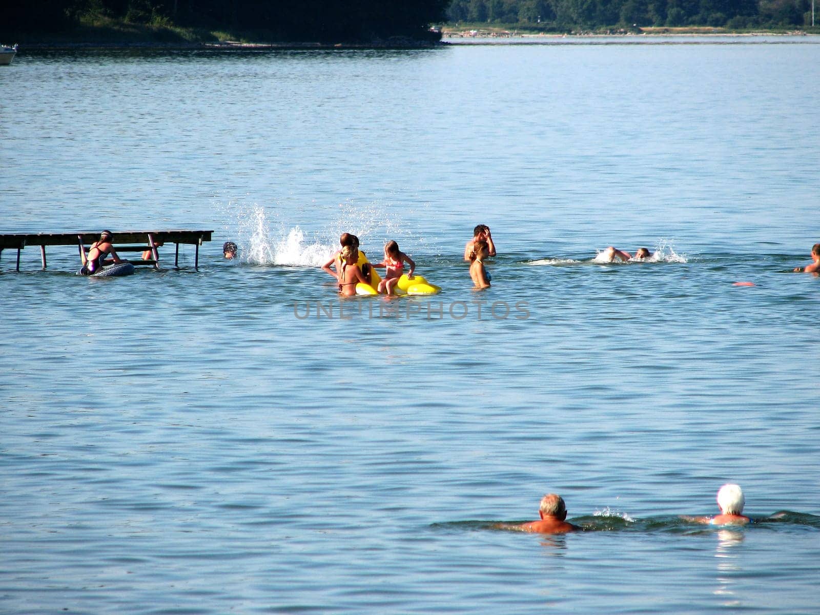 Bathing near the port of Lundeborg on the island of Funen/Denmark.