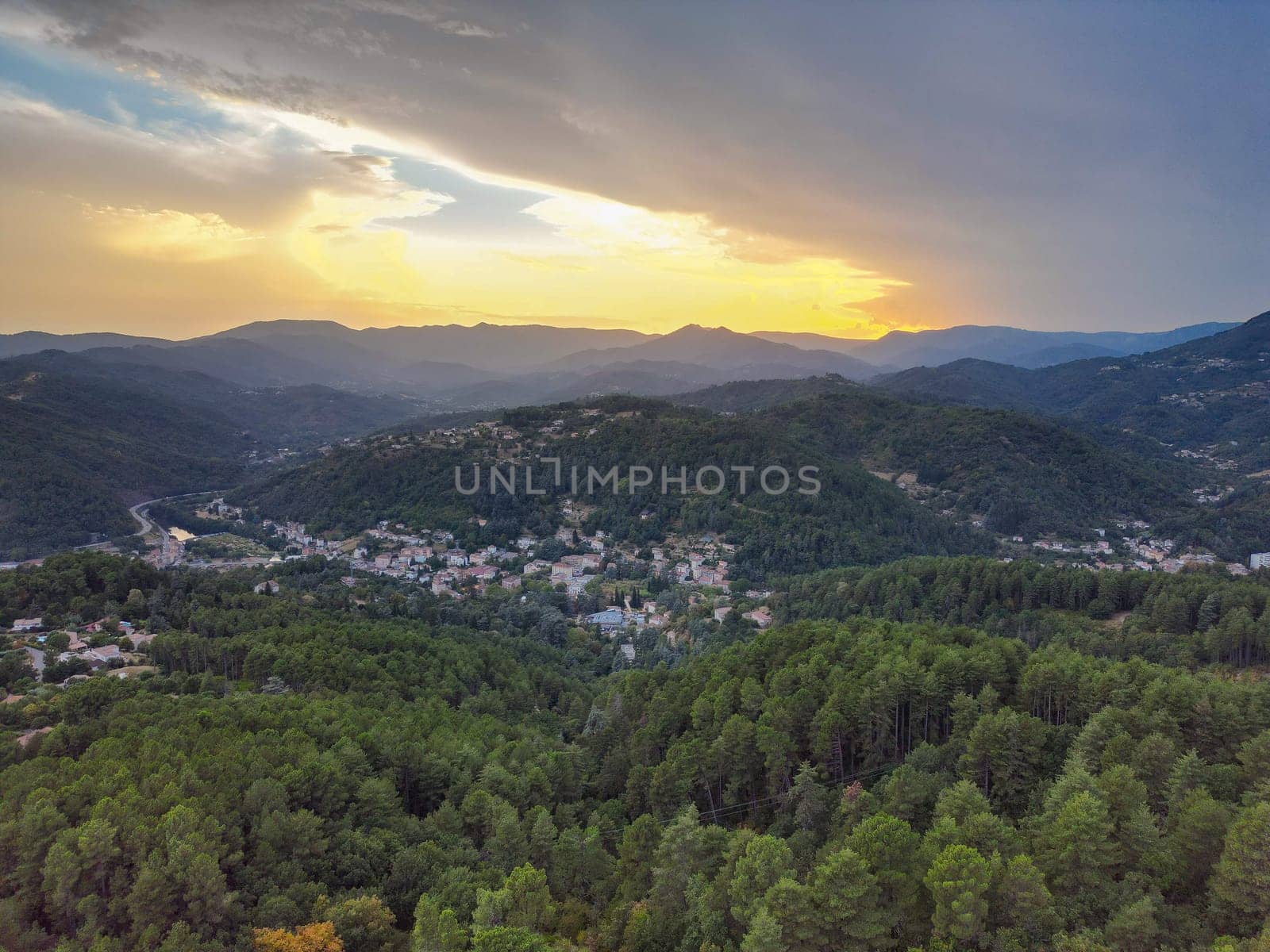 Rural landscape near Val les Bains, in Ardeche, France, Europe. High quality photo