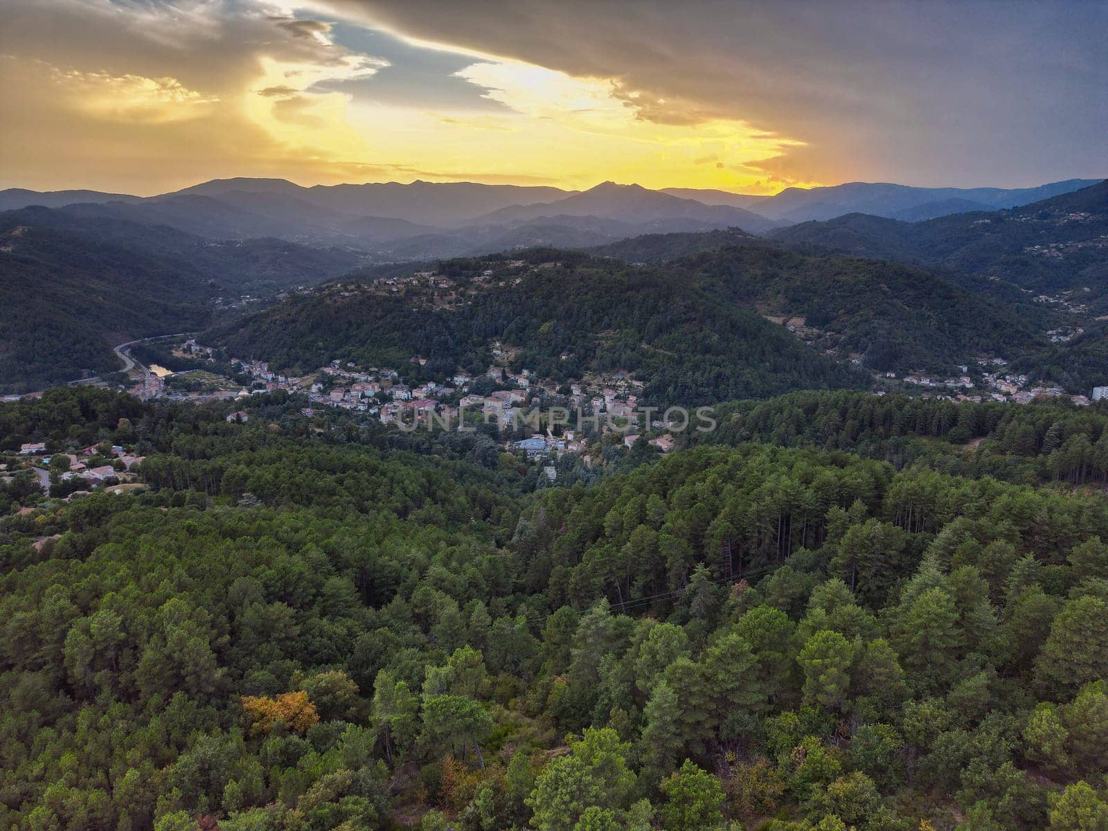 Rural landscape near Val les Bains, in Ardeche, France, Europe. High quality photo