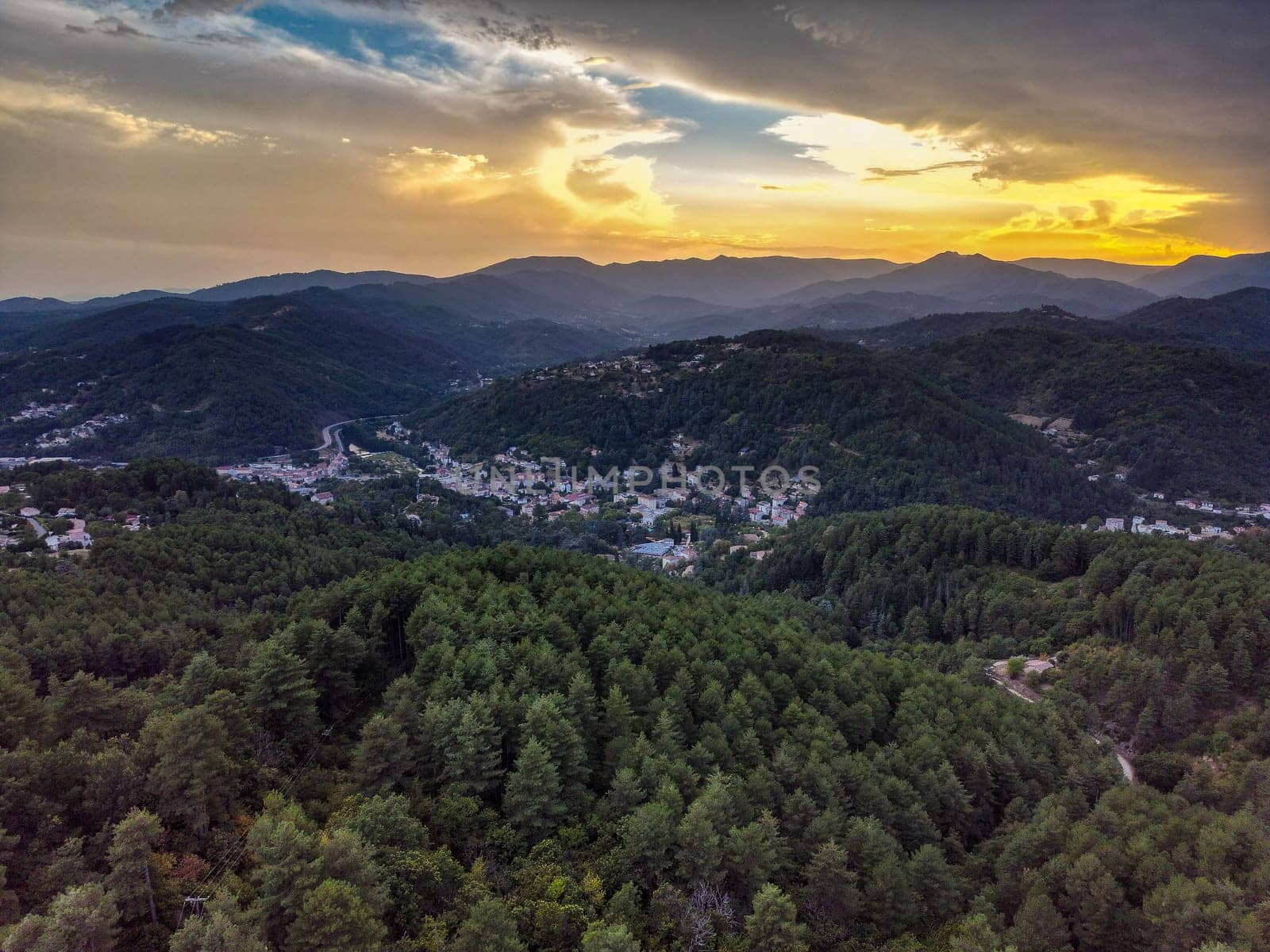 Rural landscape near Val les Bains, in Ardeche, France, Europe. High quality photo