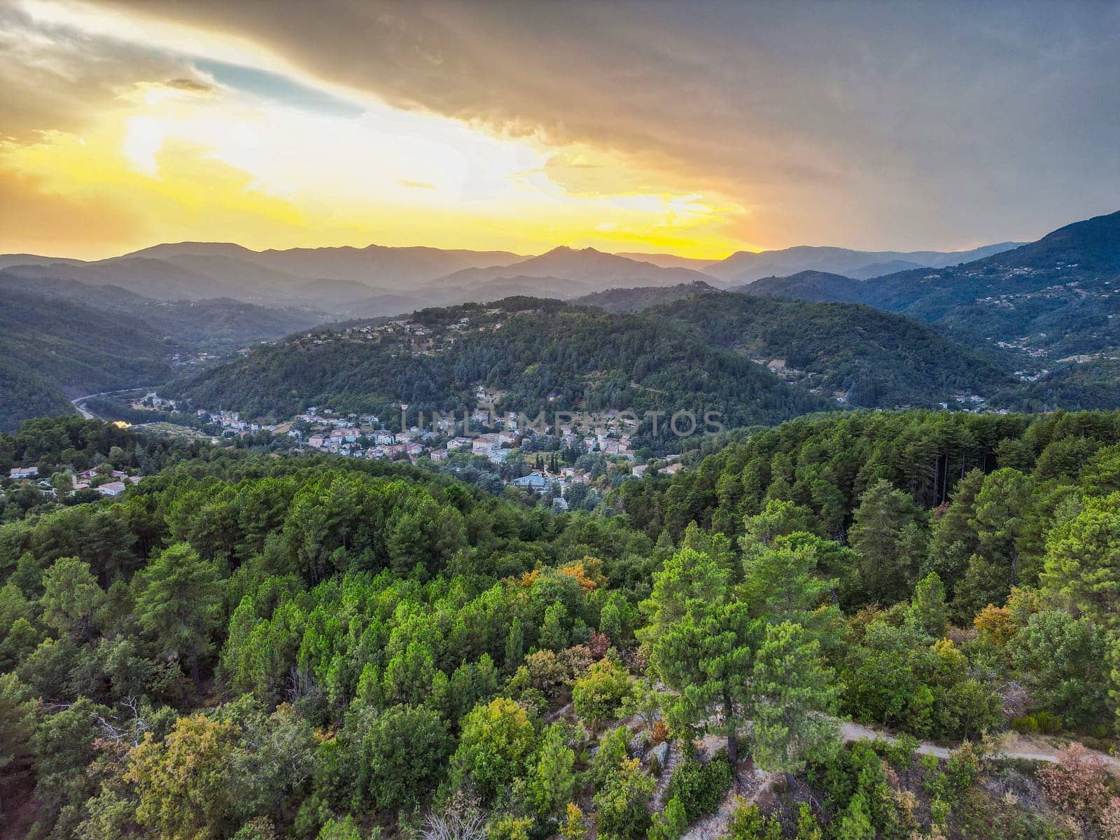 Rural landscape near Val les Bains, in Ardeche, France, Europe. High quality photo