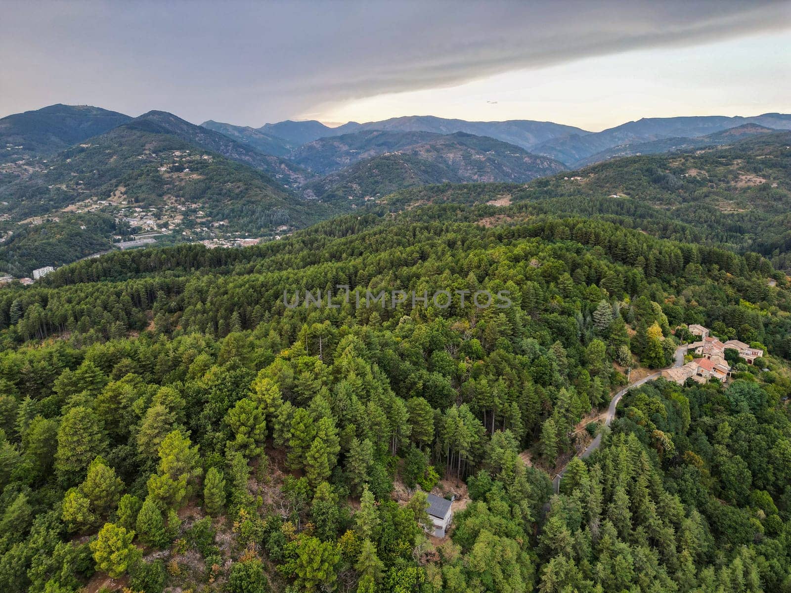 Rural landscape near Val les Bains, in Ardeche, France, Europe. High quality photo