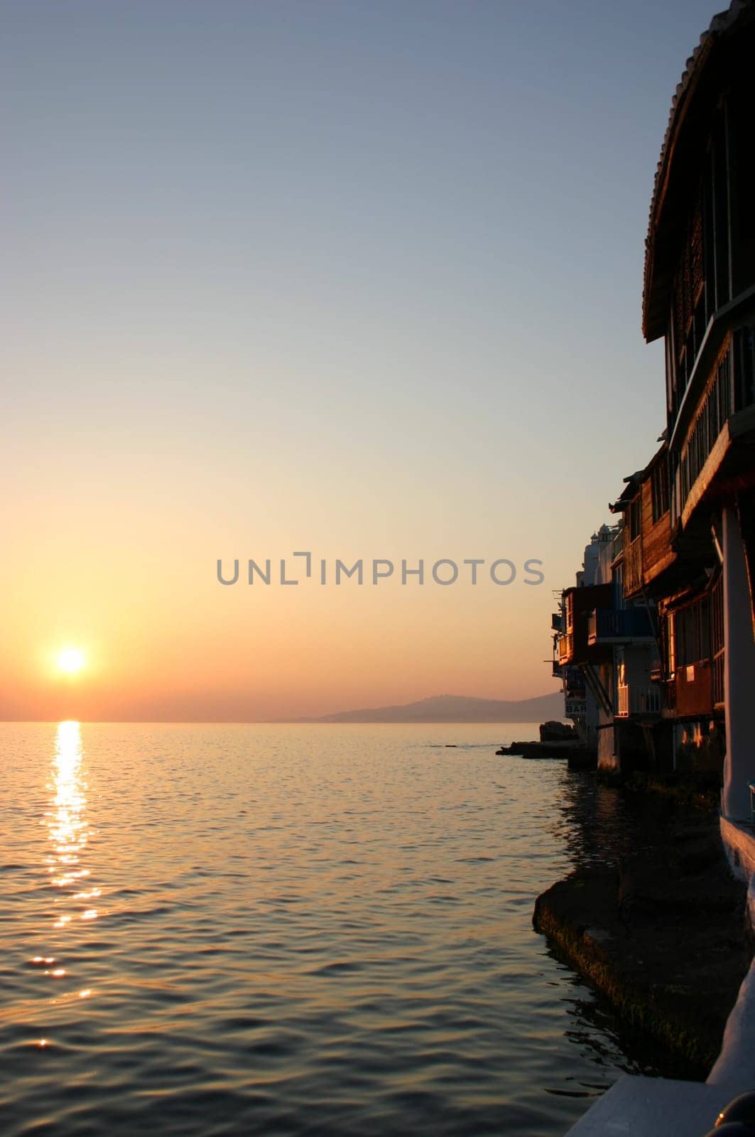 In the so-called "Little Venice"" in the port of Mykonos."