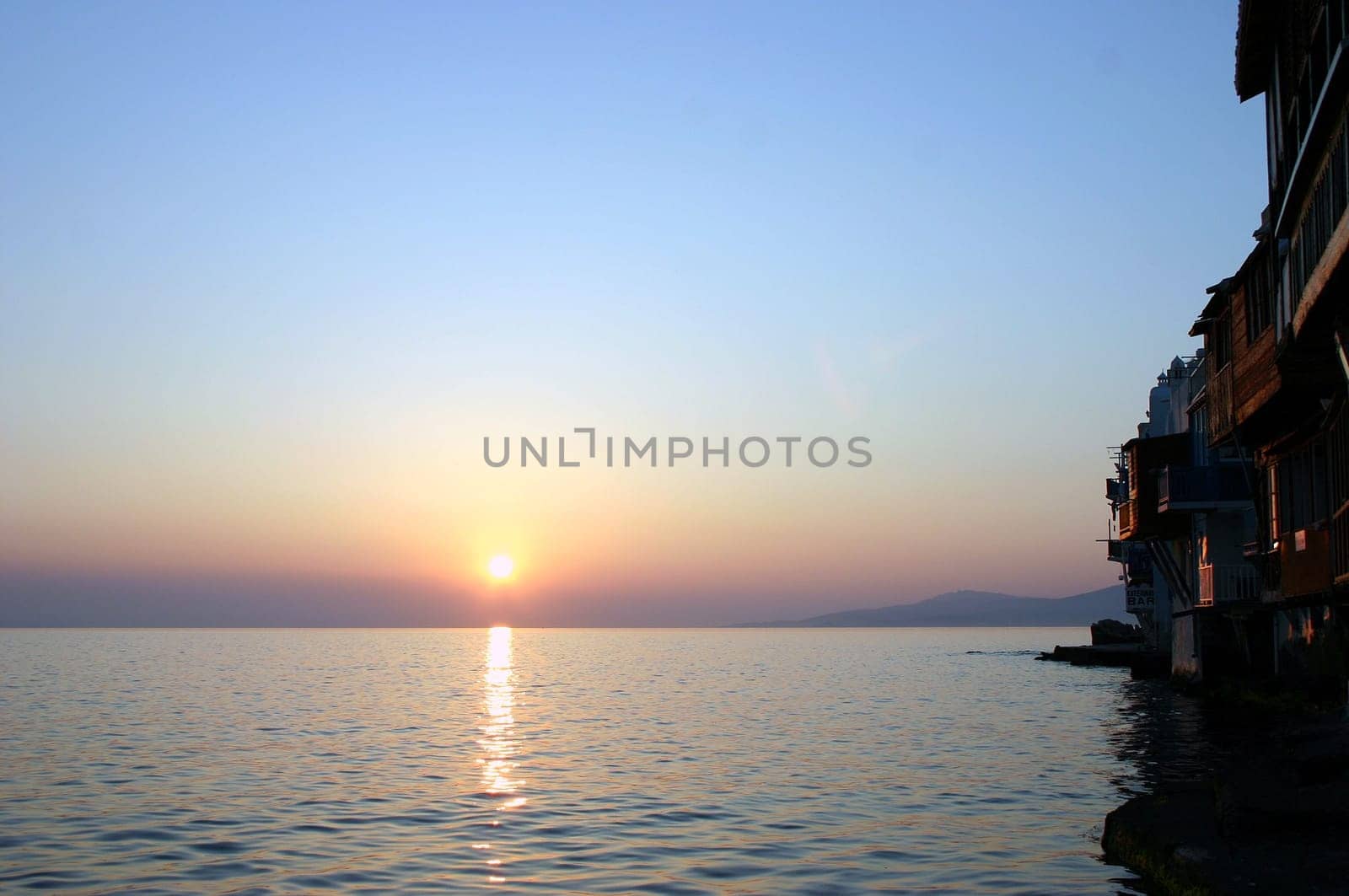 In the so-called "Little Venice"" in the port of Mykonos."