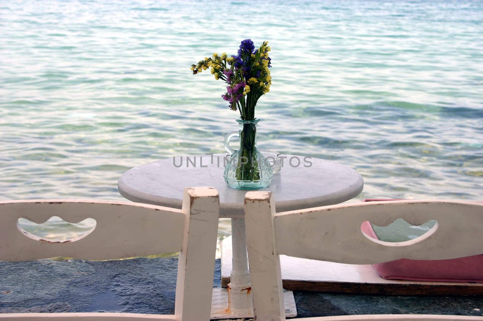 Taken in a café in the port of Mykonos.