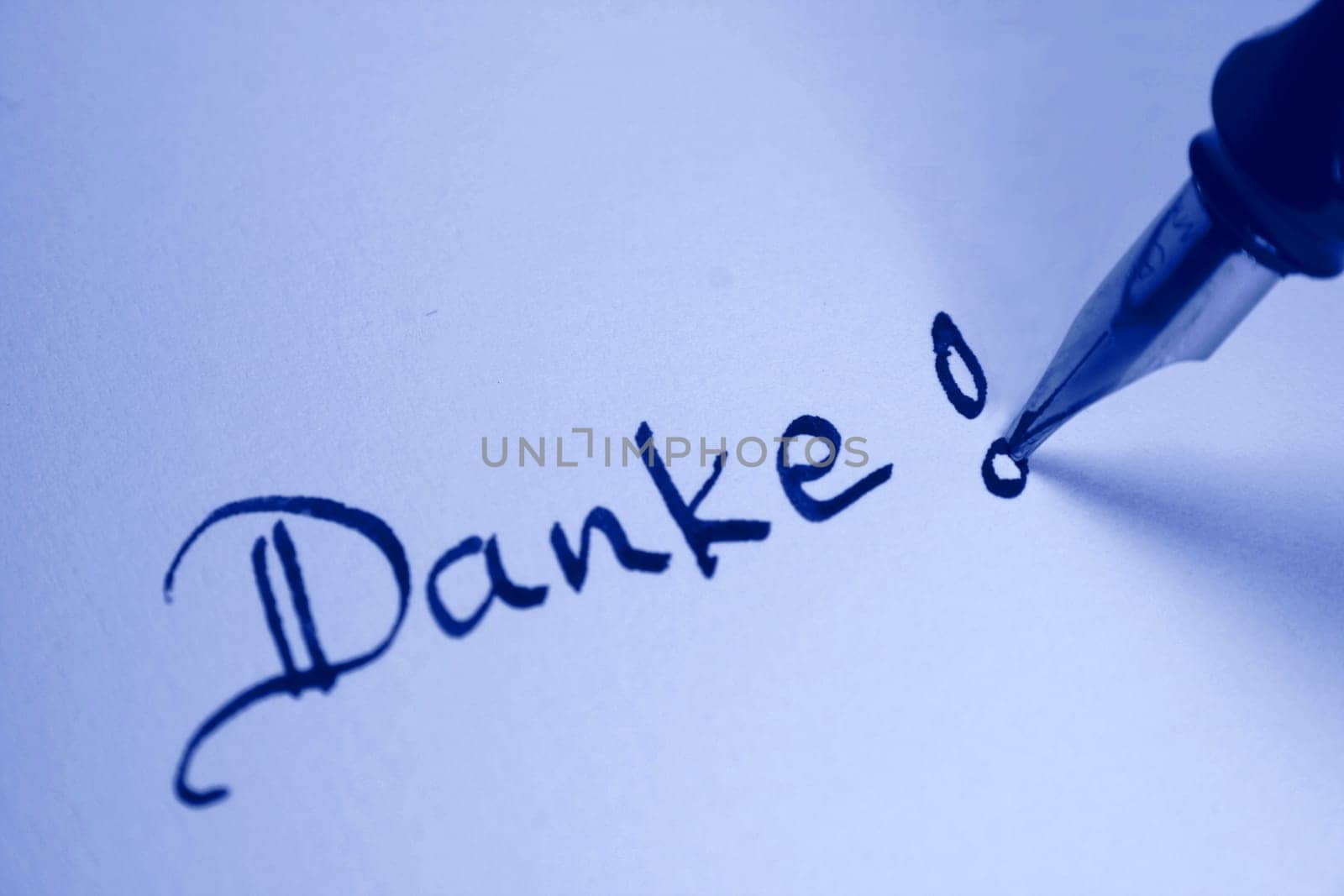 Thank you message in blue