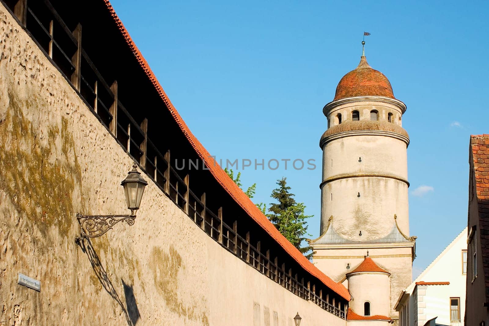 City wall with towers
