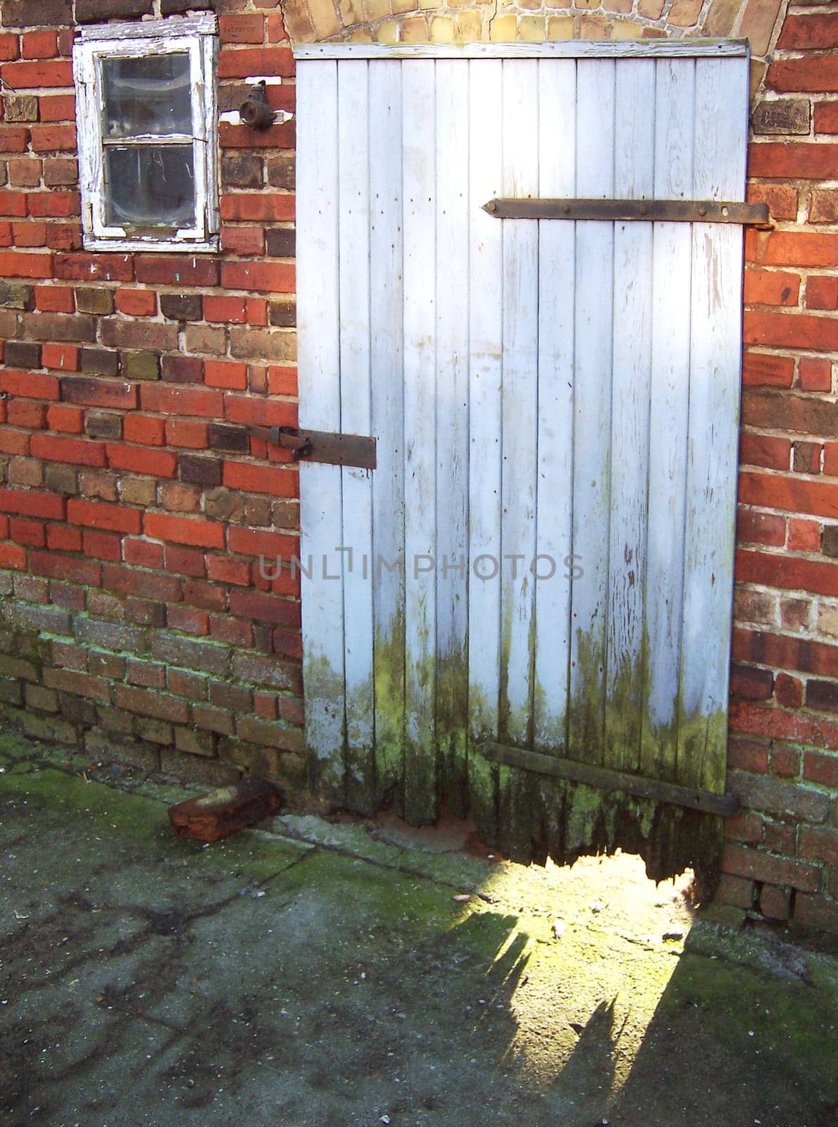This is a door to a shed. The building is over 100 years old - so are the doors and windows.