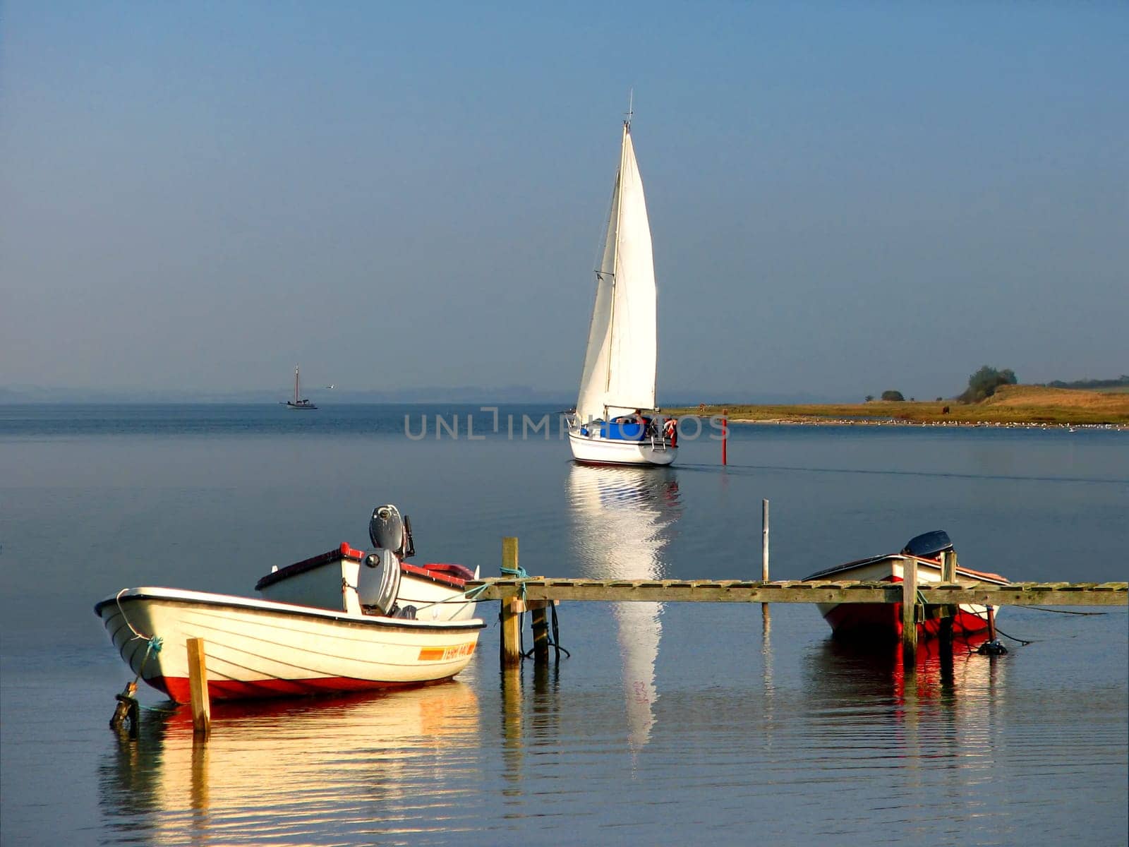 The harbour exit from the natural harbour of Dyvig/Denmark.