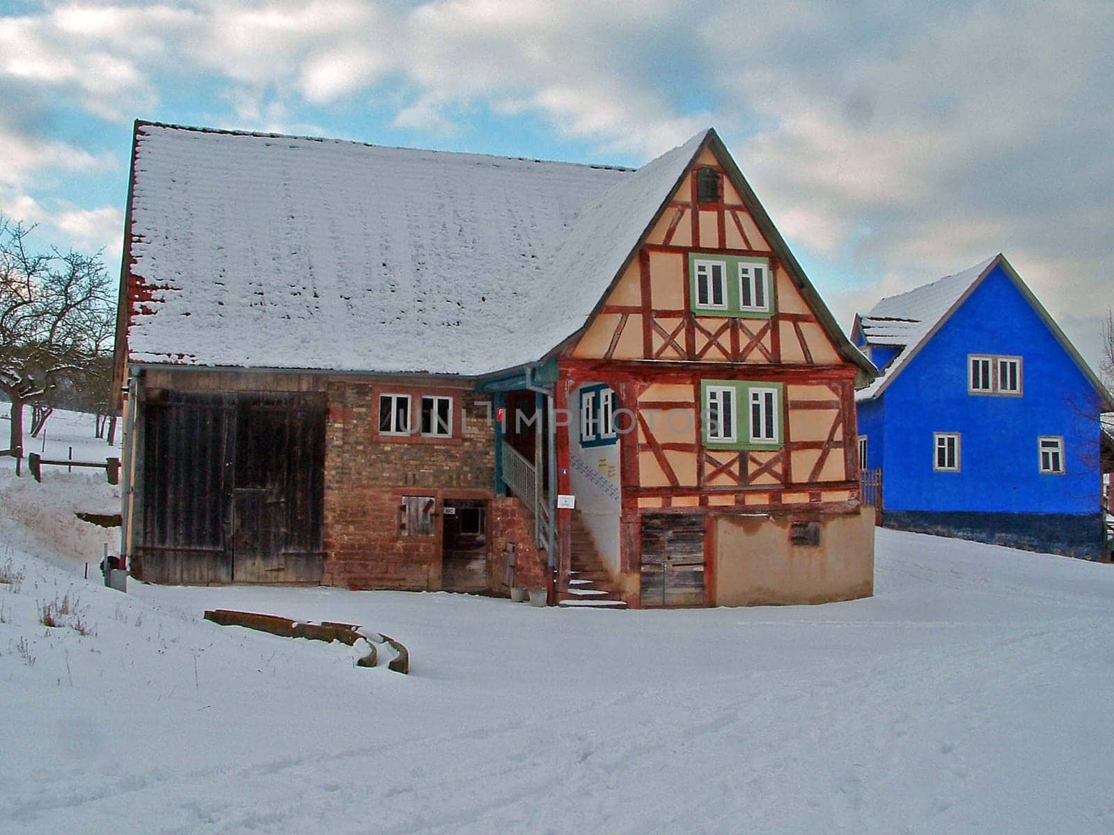 Odenwald Freilandmusseum Walldürn - Gottersdorf. Small farm and. ehm. Dorfschenke "Zur Golden Krone"" Place of origin: Dallau Built in 1716,gable annex in 1795 Reconstruction in the Musseum 1984/85 Chronological representation 1920s"
