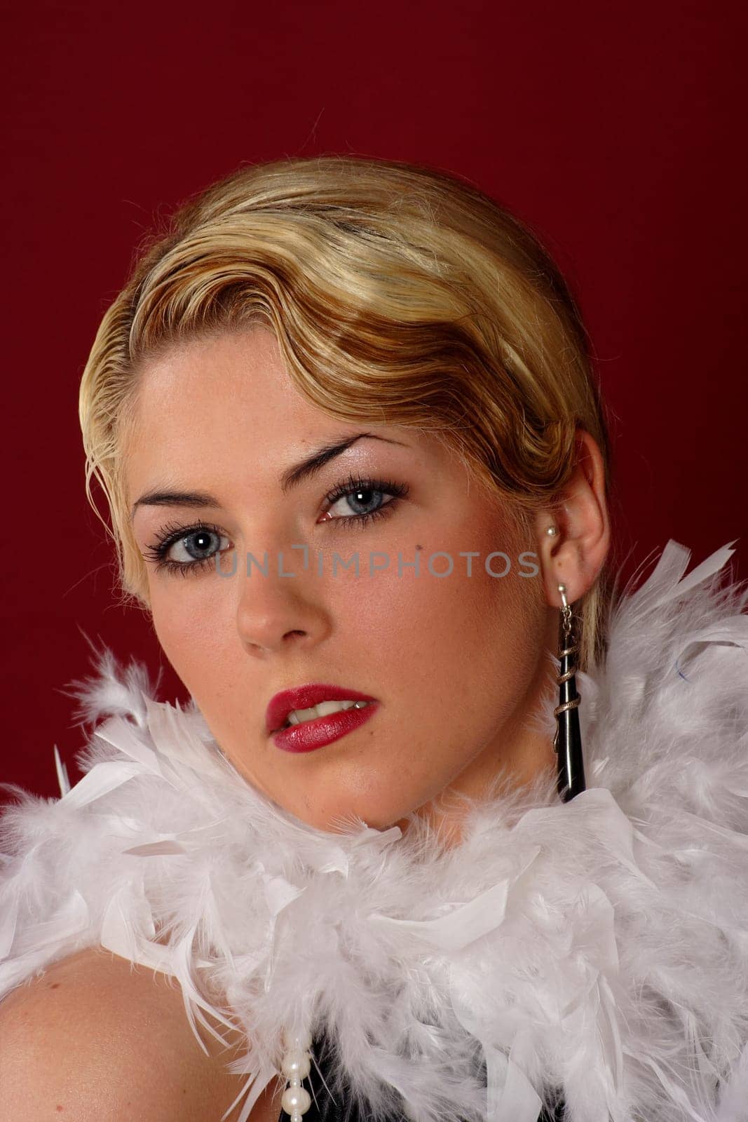 Color photo of a woman dressed in the style of the 20s