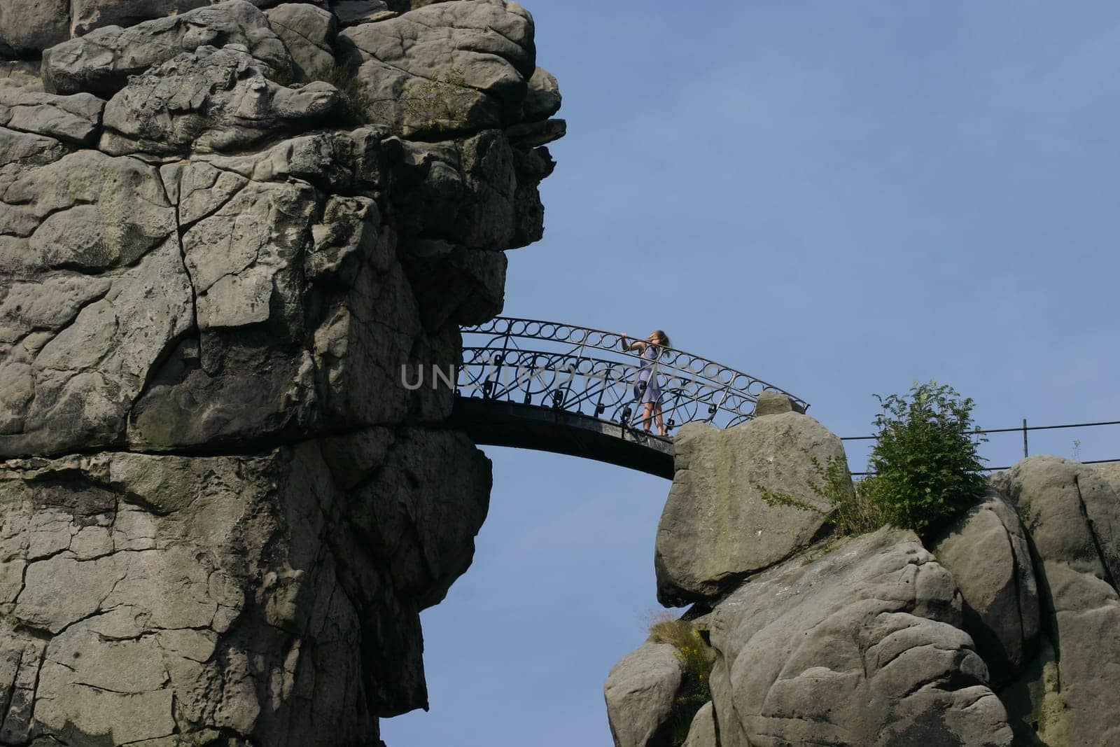 Bridge between the two highest rocks of the Externsteine in Lipperland