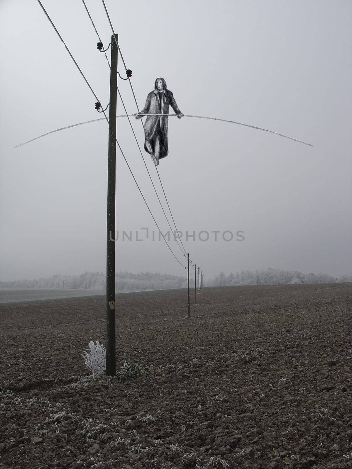 The Wanderer between Worlds is an attempt at a collage of drawing and photography.
