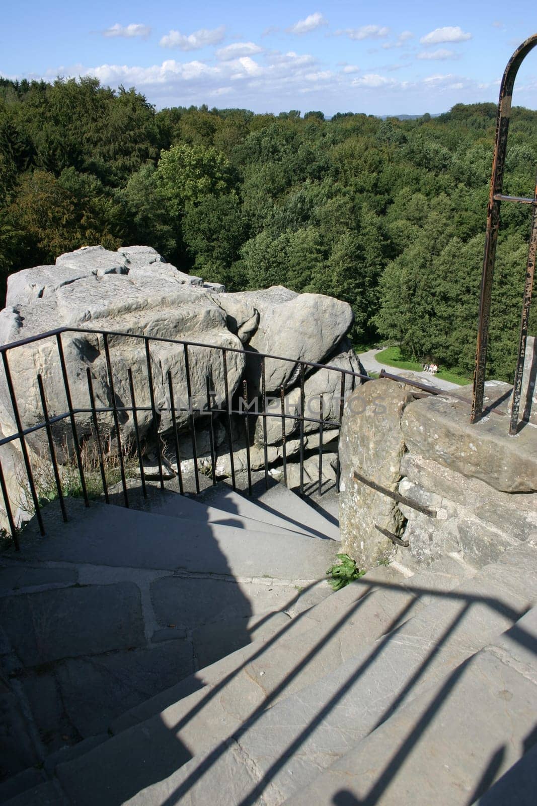 Rock staircase at the Externsteine in Lipperland (public path)