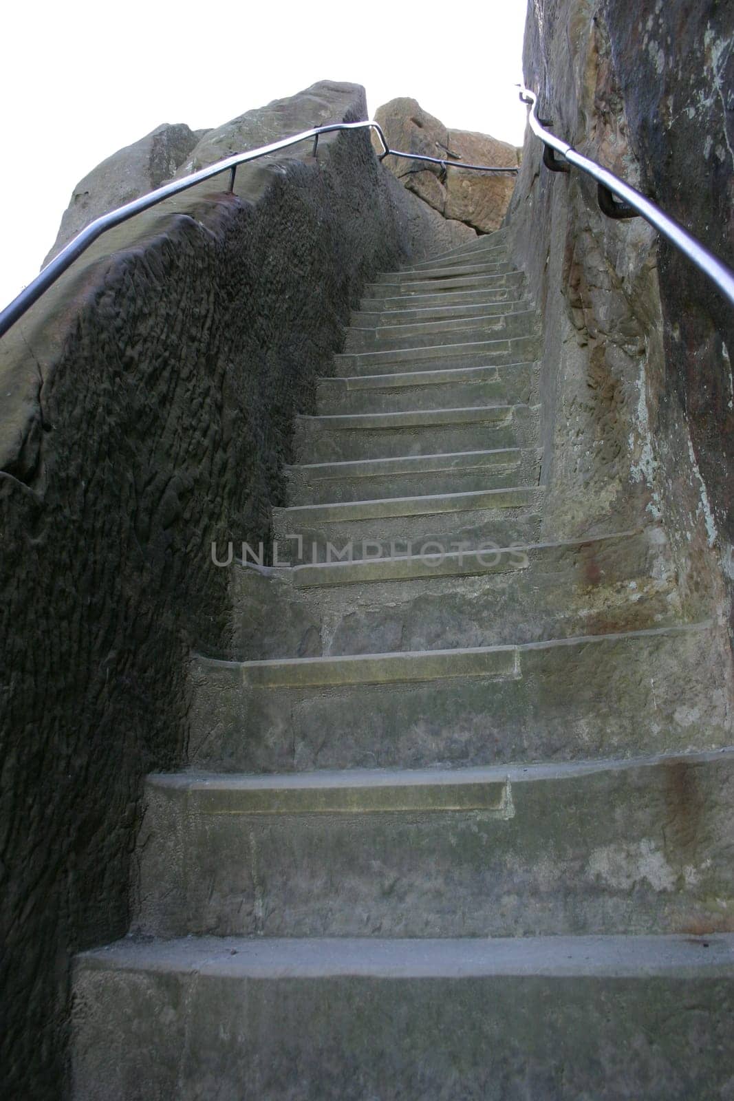 Stone staircase at the Externsteine in Lipperland (a public path)