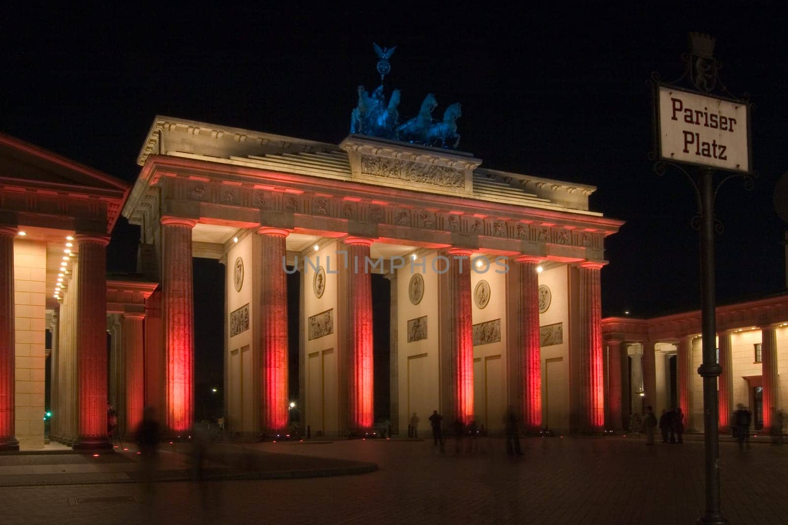 Brandenburg Gate in Red Light 03