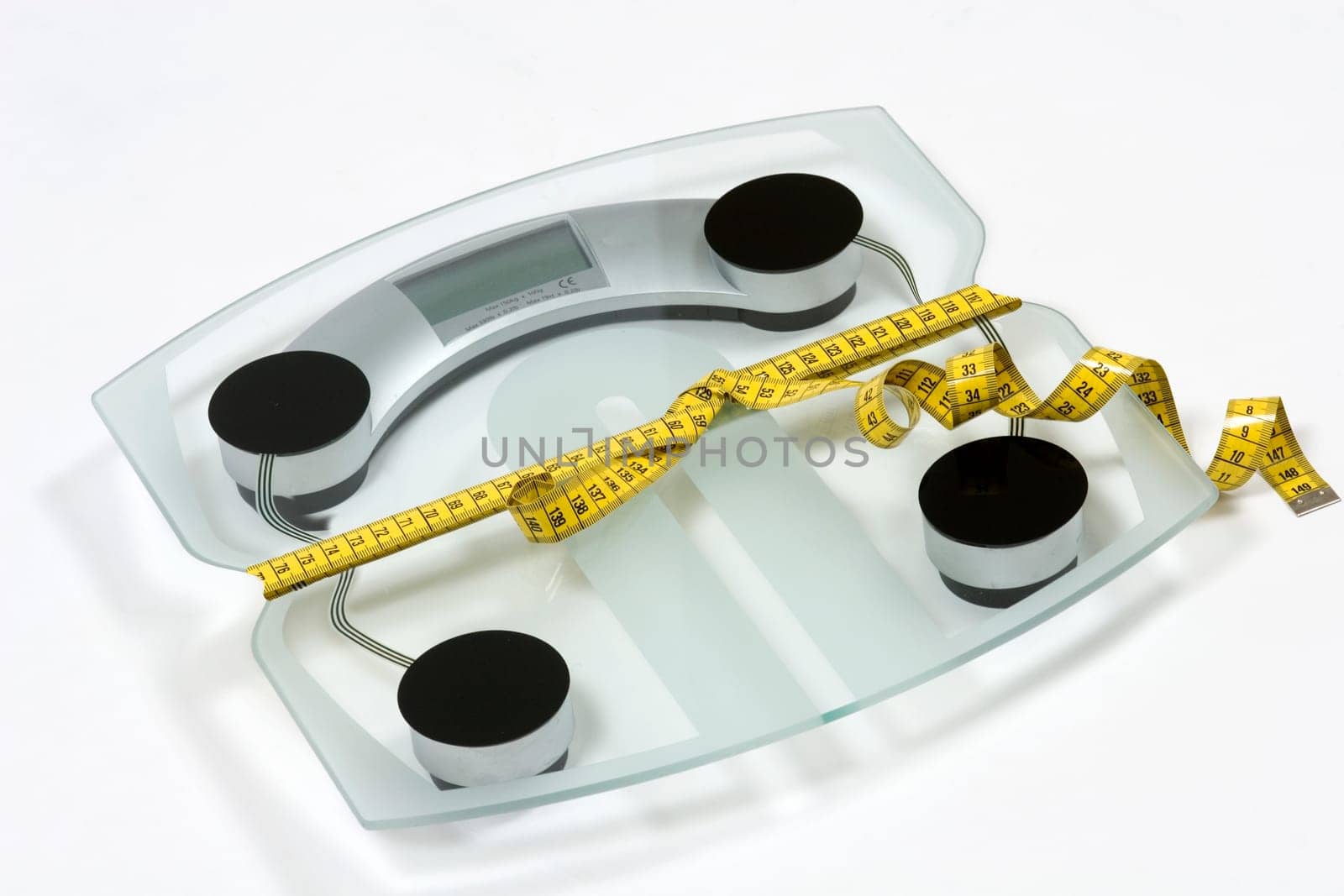 Scales with tape measure diet