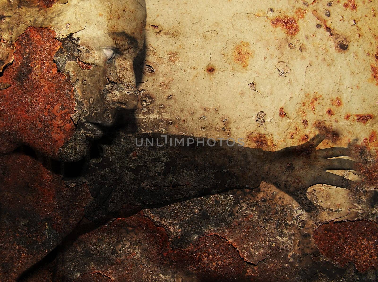 ... And it's better never touch a magic rust wall! -) (Selfshot) Addendum: After a hint from "witch"" (Georg),I ""welded"" the hand even more intensively to the wall. I thank him for the tip :-)"