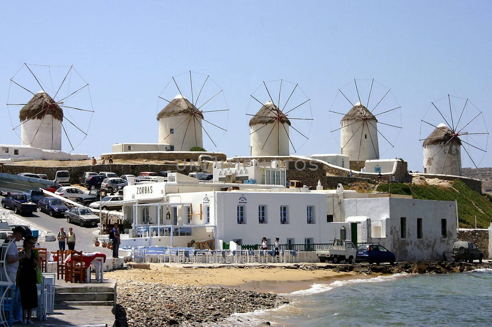 The five windmills were restored some time ago and are the symbol of Mykonos.