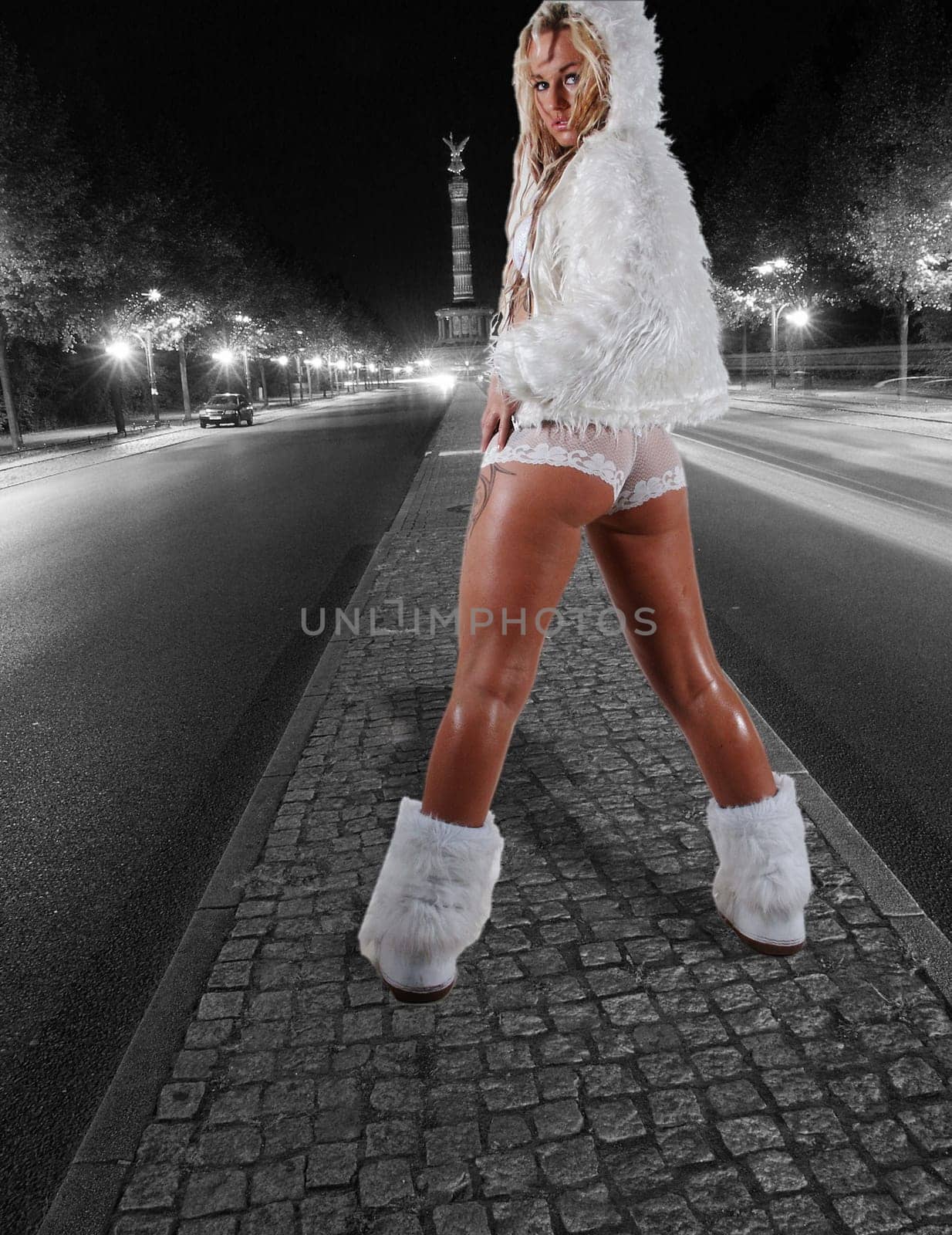 Woman in front of Victory Column