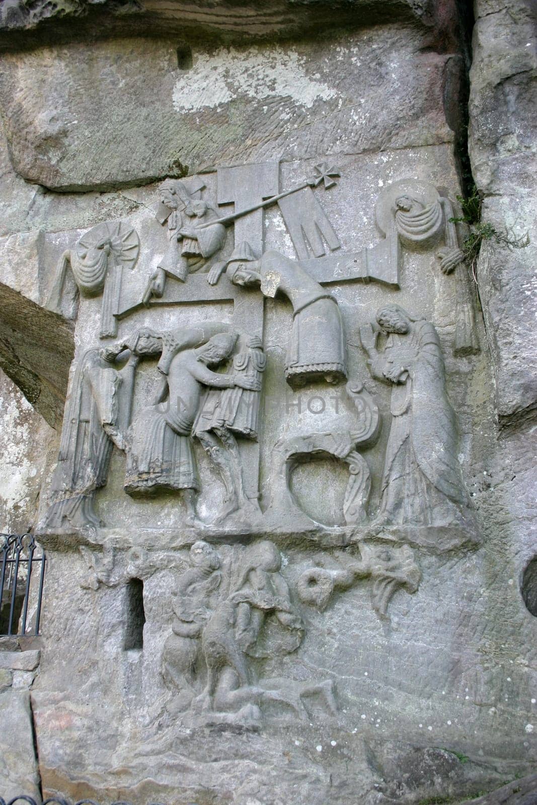 Relief of the Descent from the Cross on the Externsteine near Horn-Bad Menberg (Lippe district,North Rhine-Westphalia)