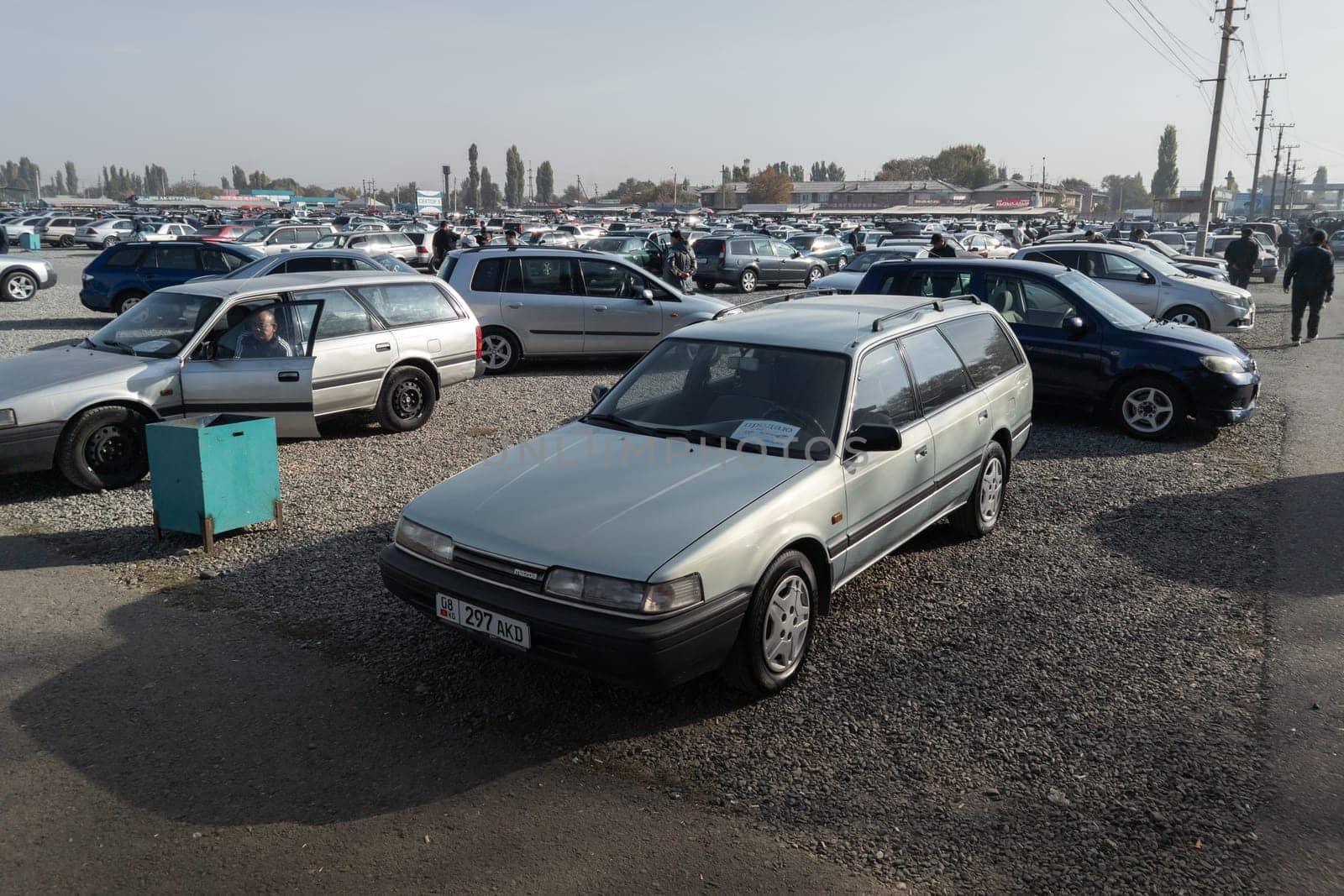 Large used car open air market RIOM Auto in Bishkek, Kyrgyzstan by z1b